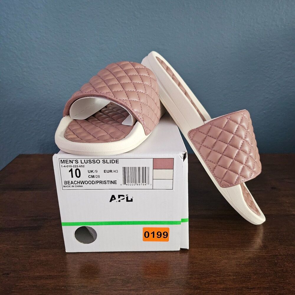 APL Athletic Propulsion Labs Unisex Lusso Slide in Beachwood Pristine Sz 10 NEW